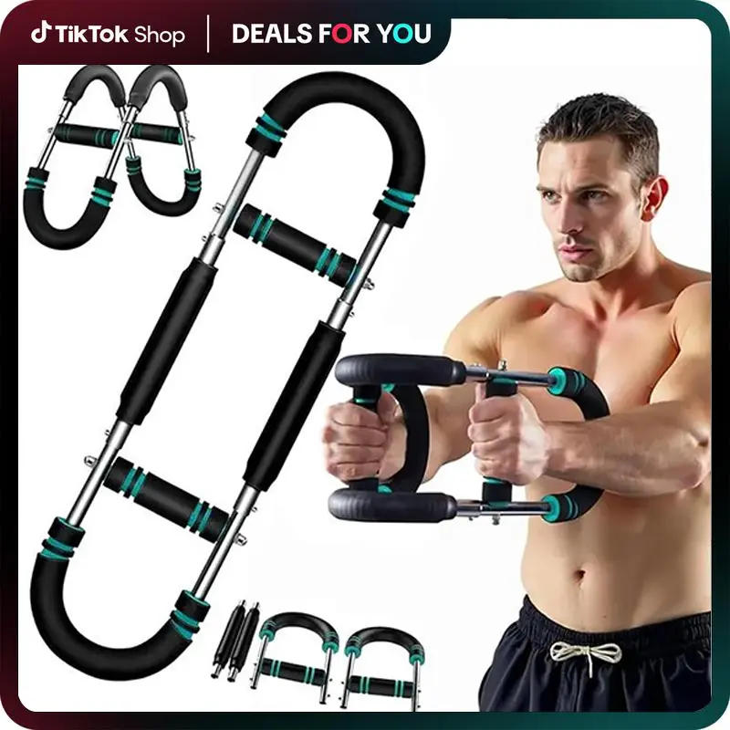 Arm trainer, chest exercise to strengthen chest and arm muscles, men's fitness equipment, detachable portable, spring resistance, home fitness equipment