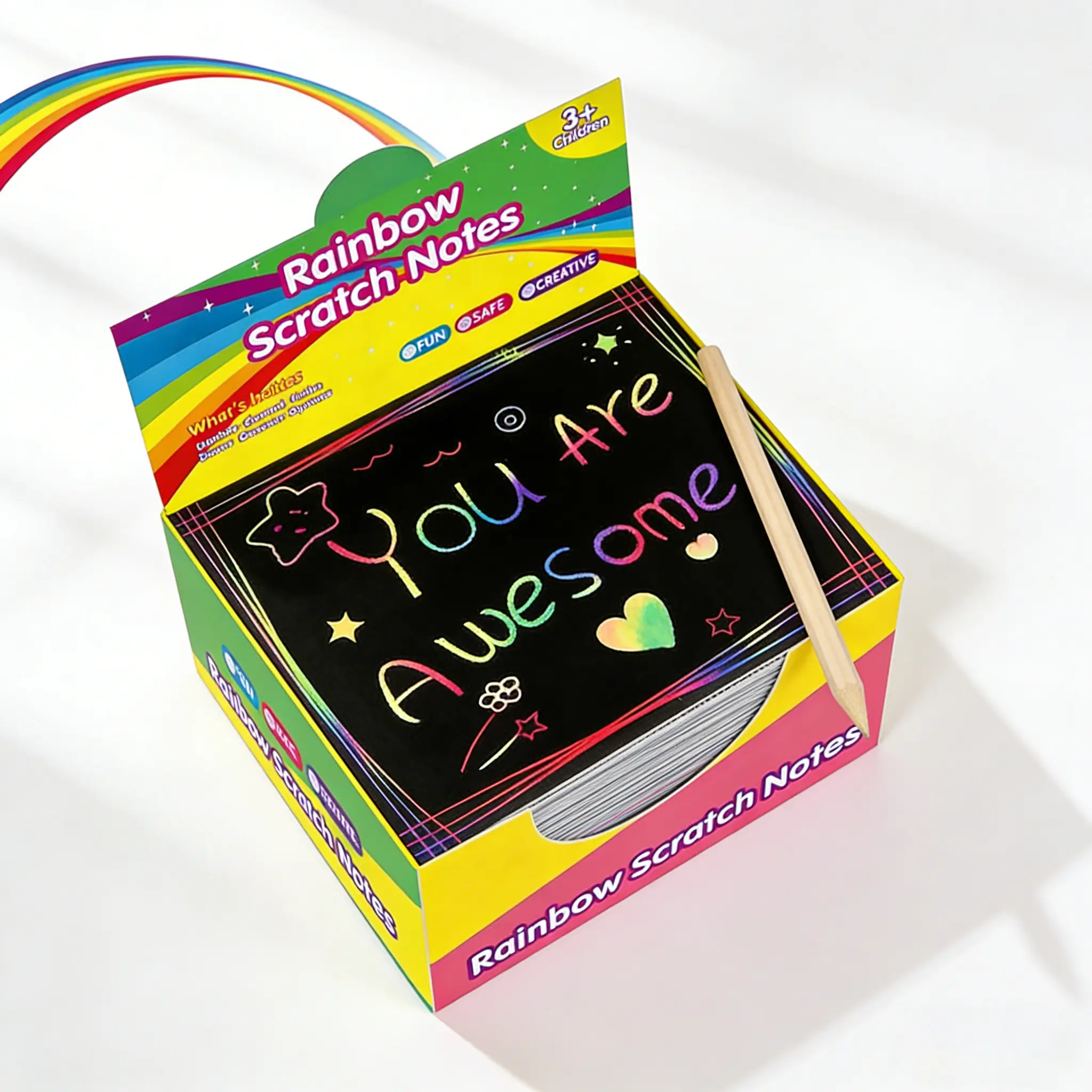 Rainbow Scratch Paper Mini Notes - High-Quality Paper, Perfect Gift for 4-10 Years Old Kids, Creative Uses for Classroom Prizes, School Activities, Birthdays, Easter Basket Stuffers, Girl, Boy