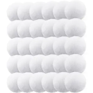 30 Pack 2.6“ Snow Fighting Balls Christmas Fake Snow Balls Indoor Plush Snowballs for Fun Play Time Snow Christmas Decor