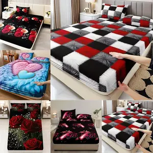 Bed Sheet Set (1 Bed Sheet + 2 Pillowcases), Modern Geometric Design, Comfortable and Stylish, Suitable for Dorms and Hotels, All Seasons