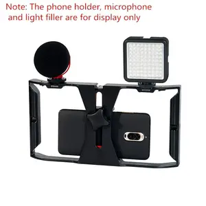New Professional Mobile Phone Stabilizer Stand, Portable Gimbal Stabilizer, Phone Camera Stabilizer, Handheld Gimbal Tripod Base with 3 Cold Shoes and Multiple 1/4 Inch Expansion Ports, Suitable for iPhone Video and Photo Shooting Enthusiasts
