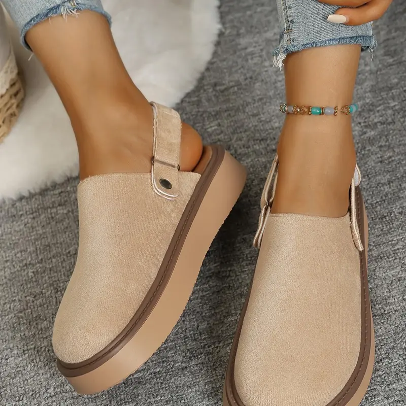 Women's Slides, Casual Comfortable Slip-On Shoes for Daily Wear, Lightweight Breathable All-Season Shoes, Thick-Sole, Thick Soled Mules