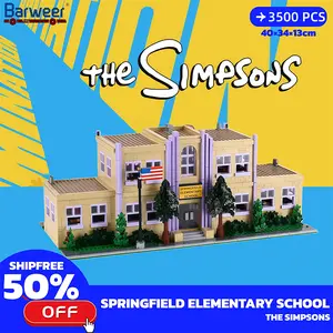 [BARWEER](SHIP FREE)The Simpsons Springfield Elementary School With Gift Box 52*26*22cm 3500 PCS