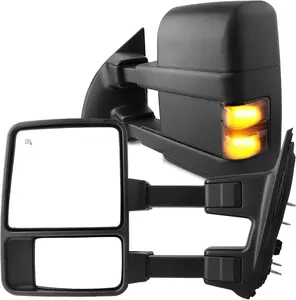 OEDRO Towing Mirrors Compatible with 2008-2016 Ford F250 F350 F450 F550 Super Duty, Power Heated LED Turn Signal Manual Folding Telescoping
