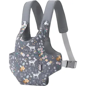 Toy Baby Carrier for Dolls Doll Accessory Stuffed Animal Carrier for Kids with Adjustable Straps - Pink Deer