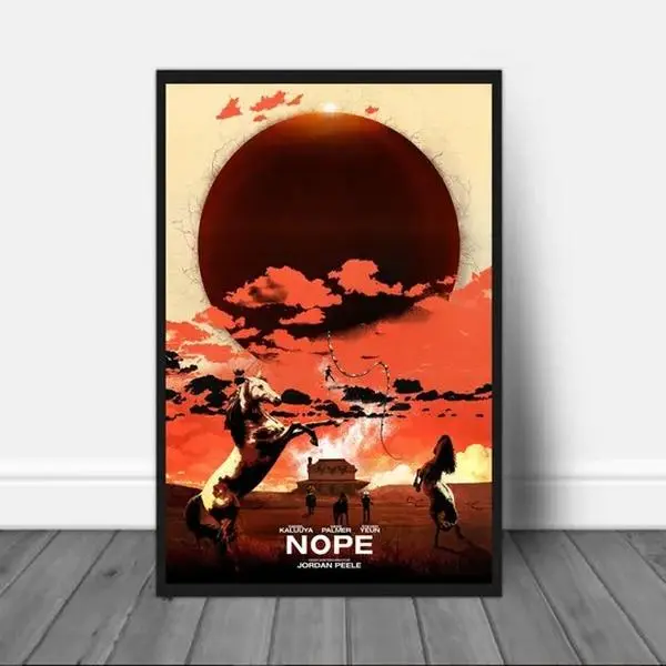 NOPE Jordan Peele Movie Poster, Nope 2022 Movie Poster | Mid Century Modern Wall art