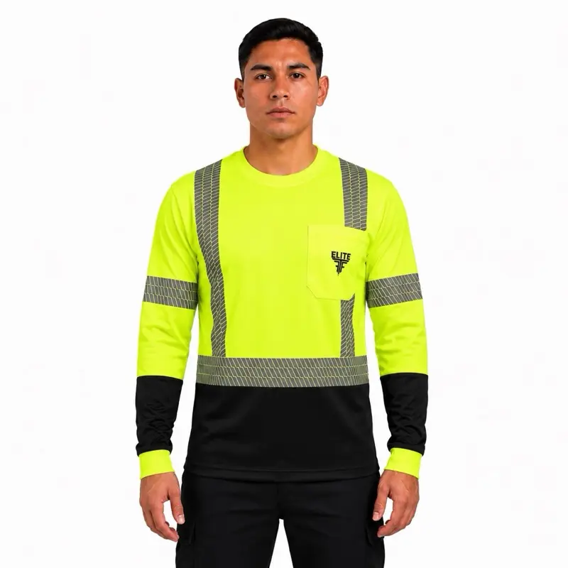 UNISEX LONG SLEEVE HIGH VISIBILITY SHIRT - FOSFO - NO MASK INCLUDED -