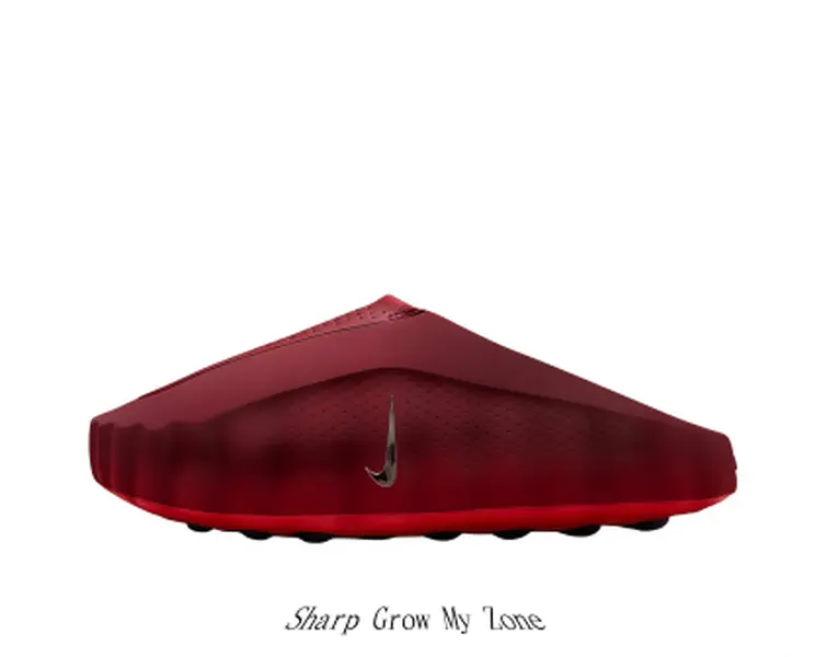 Burgundy & Black Rubber Thick-Sole Perforated Slide Sandals, Breathable Non-Slip Soft Cushioned Outdoor Casual Slides