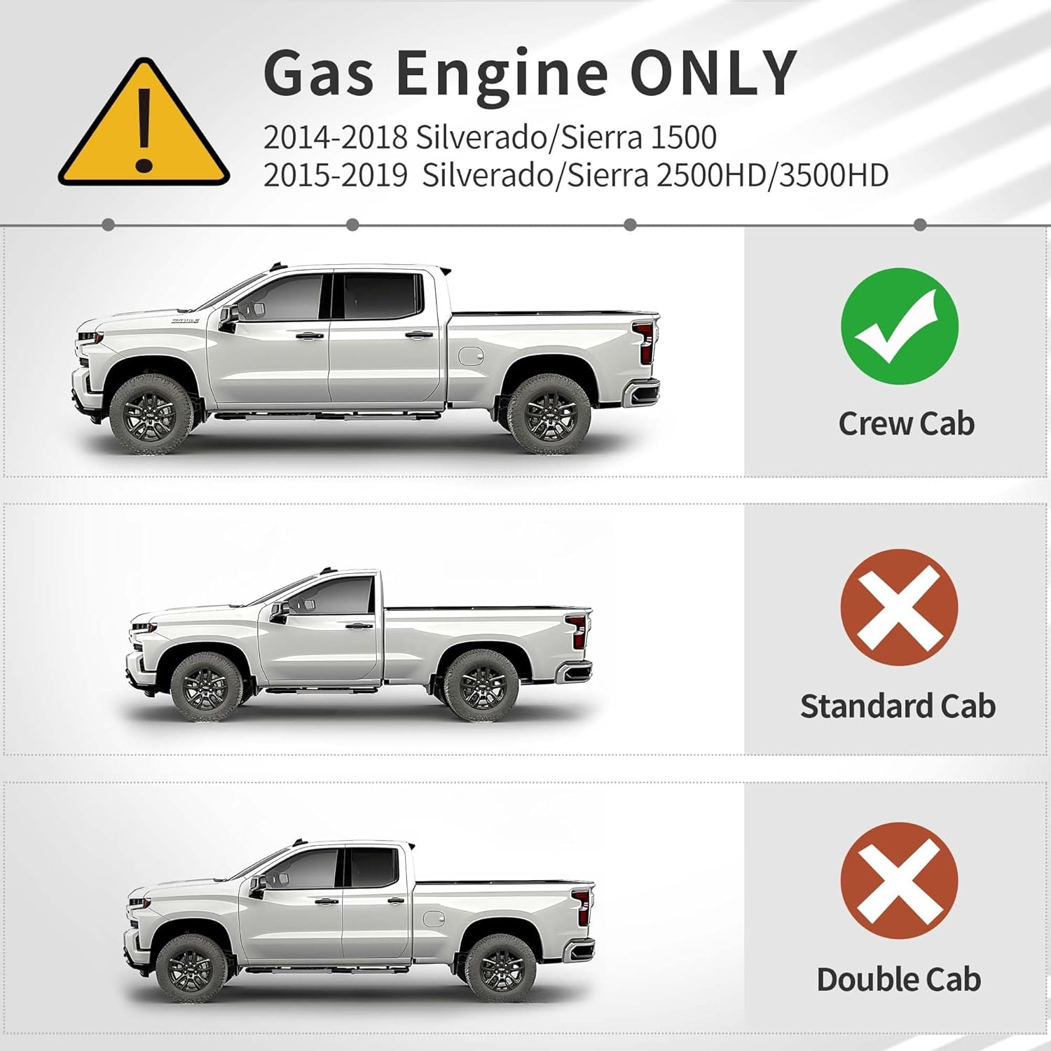 YITAMOTOR TPE All-Weather Floor Mats for Chevy Silverado/GMC Sierra 1500 Crew Cab, Chevy Silverado/GMC Sierra 2500 HD/3500 HD Crew Cab 1st & 2nd Row