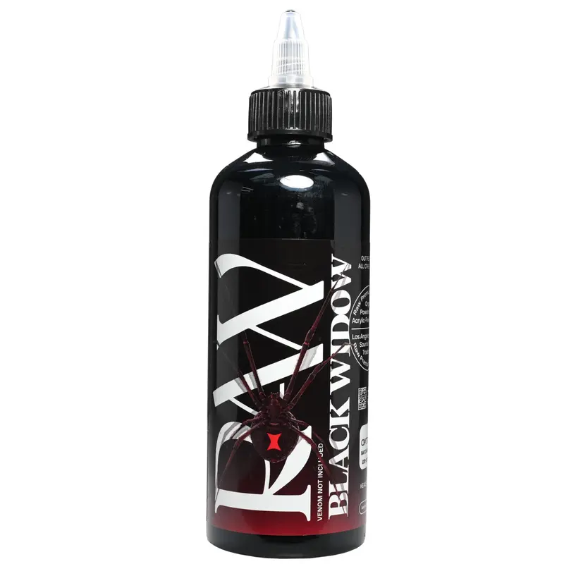 Raw Premium Black Widow Tattoo Ink 4oz Vegan Acrylic Free for All Purpose