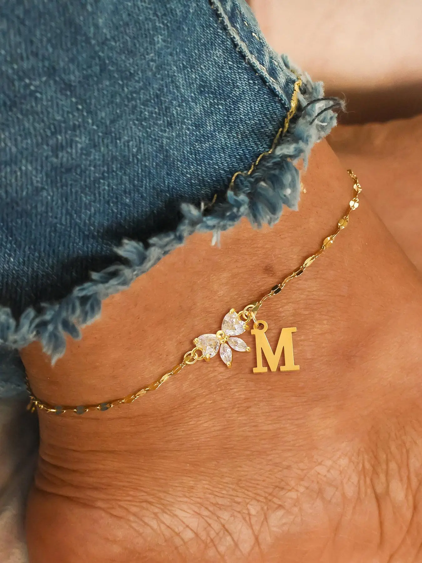 Fashion Letter & Butterfly Design Anklet for Women, Dainty Layered Anklet, Stainless Steel Foot Jewelry for Party, Daily Clothing Decor, Trendy All-match & Exquisite Jewelry for Birthday Gift