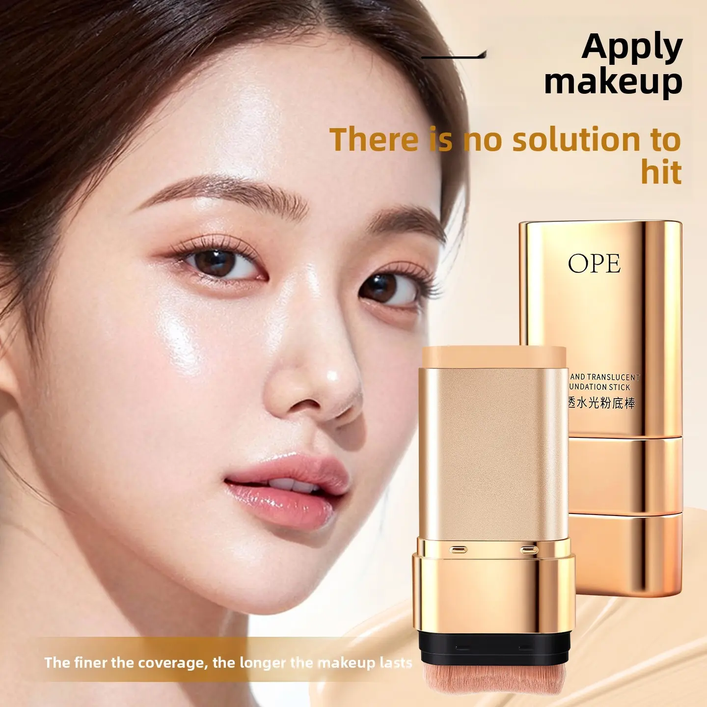 2-In-1 Concealer Foundation Hybrid Multifunctional Contour Stick Highlighting Tinted Foundation Stick with Makeup Brush, Long-Lasting Lightweight Brightening Concealer, Non-Irritating, Flawless Coverage, Longwear Makeup, Perfect Makeup