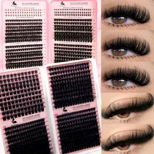 Fluffier Lash Clusters with Bottom Lashes Cluster Eyelash Extensions,80D+100D+120D Thick Eyelash Clusters 9-18mm Wispy Individual Mega Volume Lashes D Curl Cluster Eyelash Extensions 620Pcs DIY Lash Extension at Home  Makeup