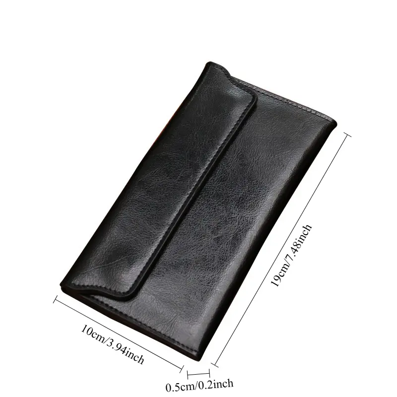 Genuine Leather Long Bifold Wallet For Women,  Exquisite Niche‑Designed Long Clutch,  High‑Grade Purse With Multi‑Card Slots, Elegant Versatile Cash Card Holder Ideal For Daily Commute Dating Shopping And Formal Occasions