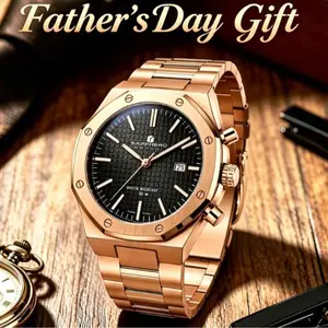 SAPPHERO Men's Analog Quartz Watch, Luminous Date Waterproof Stainless Steel Watch, Ideal Father's Day Gift
