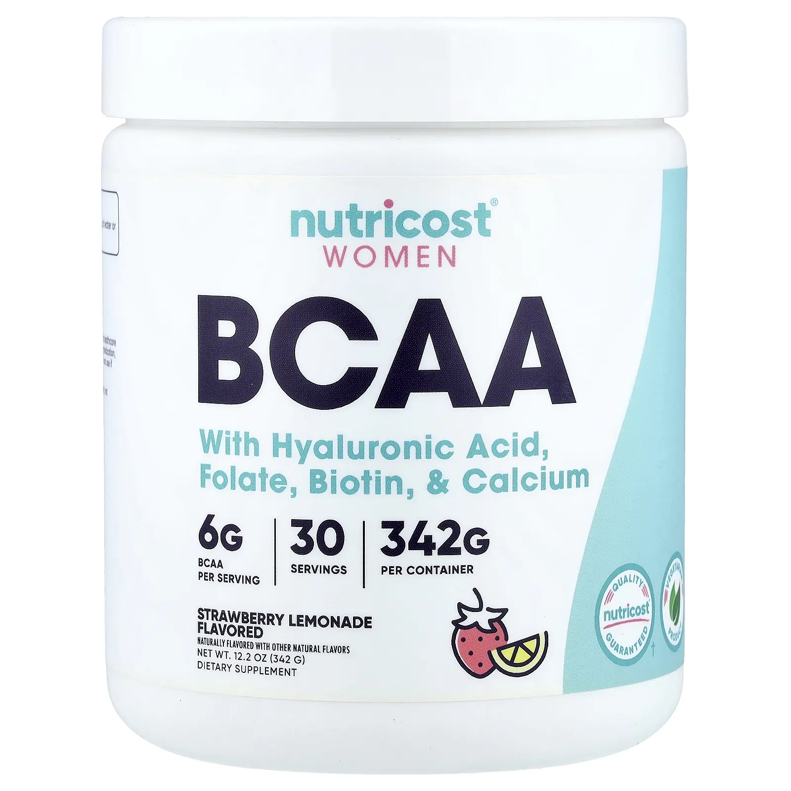 Nutricost Women, BCAA, Strawberry Lemonade, 12.2 oz (342 g) Nutricost Women, BCAA, Strawberry Lemonade, 12.2 oz (342 g)