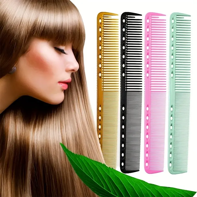 Hairdressing comb, hair stylist, hair clipper, colorful double headed wide dense tooth comb, dual ended comb, carbon fiber comb, hollow comb, Comb Design