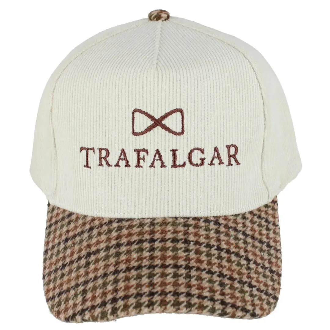 Trafalgar Trafalgar's 5 Panel Corduroy Baseball Hat with Plaid Brim, Baseball Caps