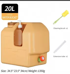 20L Portable Water Container with Spigot & Hand Sanitizer Bottle, BPA-Free Heavy Duty Plastic Water Jug, Leak-Proof Large Capacity Water Tank for Camping, Hiking, Picnics & Emergency Handwashing