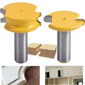 Woodworking Router Bit Set, 2 Counts Woodworking Router Bit Set, Including 1/2" & 1/4" Shank Canoe-flute & Beaded Woodworking Tools, Metal Bits