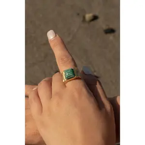 Square Malachite Ring