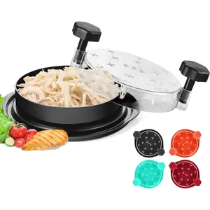 Chicken Shredder Tool Twist Large: 2025 Pro & Standard Food-Grade Visible Meat Shredder Tool Twist with Anti-Slip Petal-Like Base, Chicken Breast Shredder, Chicken Grinder (Black, Standard - 8") YOYOUTH