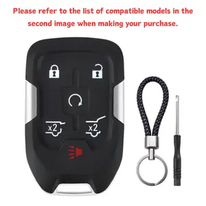 6 Button Smart Key Fob Shell Replacement for Chevy Tahoe Suburban GMC Yukon Denali 2015-2020, HYQ1AA Remote Case Cover, Easy DIY Key Housing Repair
