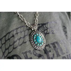 Turquoise Concho Necklace