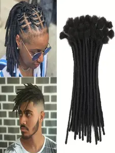 Handmade Dreadlock Extensions, 10 Strands Medium Length Afro Curly Kinky Crochet Braids, Reggae Inspired for Festivals & Casual Wear