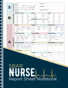 SBAR Nurse Report Sheet Notebook: Med-Surg Nurse Brain ICU Report Sheet for Nurse RN Nursing Report Sheet, Detailed versions
