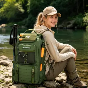 KastKing SummerVibes 40L Multi-Functional Backpack with 4 Organizers | Stylish Waterproof Women's Travel & Camping Bag with Rod Holders | IndependenceDay Limited Edition | Perfect for Her OutdoorAdventure & CampingLife