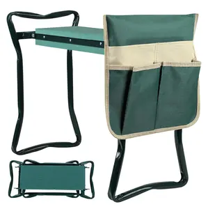 Upgraded Bench Garden Kneeler and Seat with Eva Kneeling Pad, Foldable Stool with Tool Pouches, Multifunctional Outdoor Furniture for Gardening - Foam