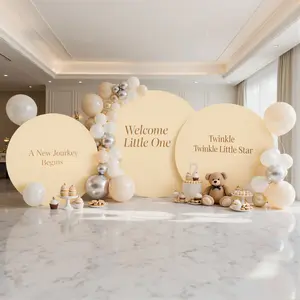 3 Pack Round Spandex Backdrop Covers 6FT+6.6FT+7.2FT – Stretch Polyester Circle Arch Covers with Buckles for Wedding, christmas Party Decoration