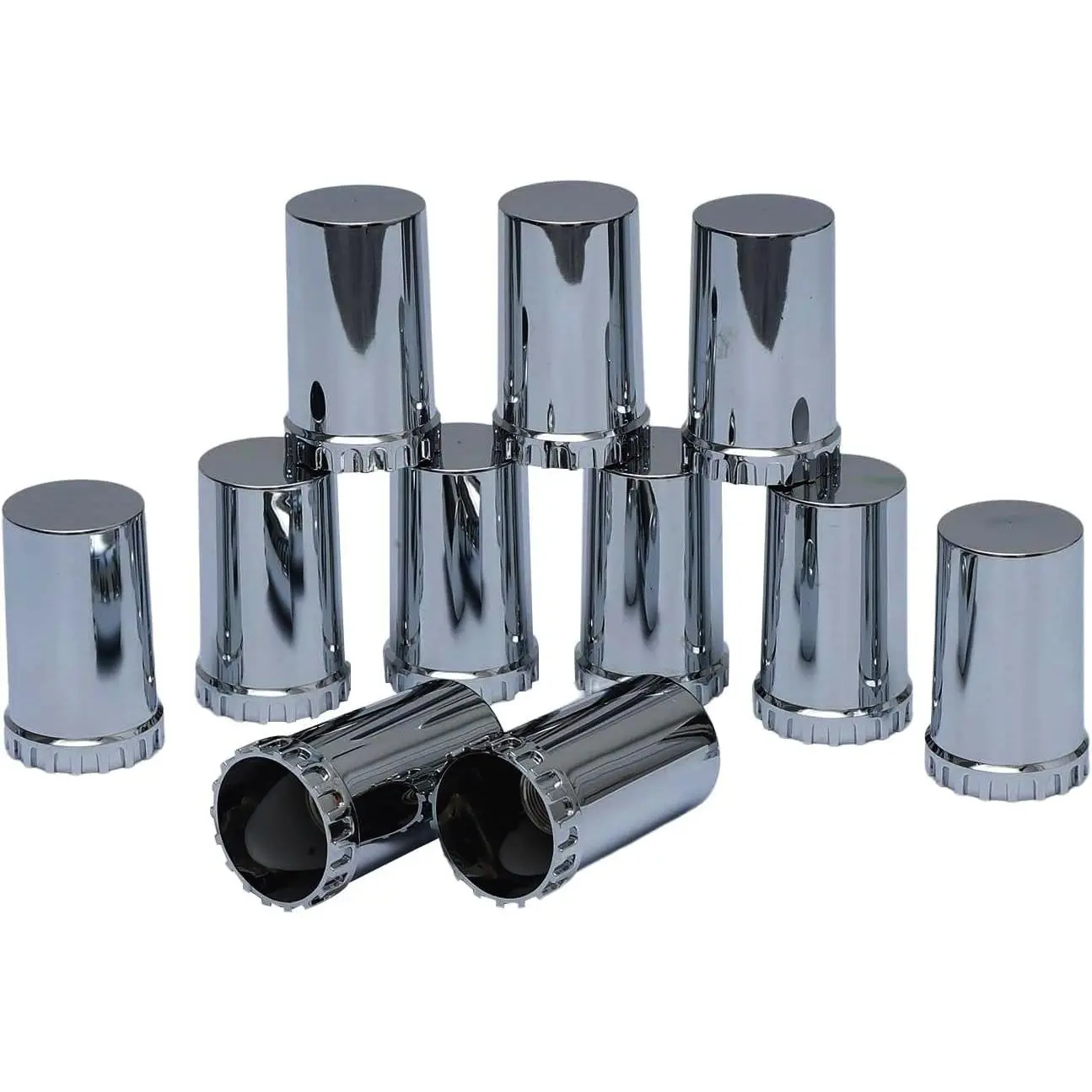 Torque TR614 Chrome Cylinder Screw-On Lug Nut Covers (10 Pcs, 33mm) – Automotive Accessories for Volvo VNL, International, Peterbilt, Kenworth, Mack, Freightliner Semi Trucks