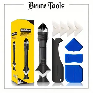 Silicone Caulking Tools-3 in 1 Sealant Finishing Tool Grout Remove Scraper Caulk Remover Glass Glue Angle Scraper for Bathroom,Kitchen,Floor,Window,Sink Joint,Frames Seal