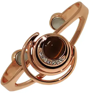 Copper Magnetic Bangle Cats Eye Crystal Woman