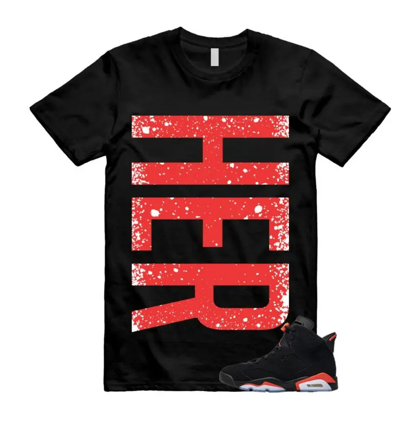 Infrared 6s Black Shirt, Infrared 6 Black Red Outfit, Casual Everyday Wear, Fashion Clothes, Summer T shirt 100% Cotton, Gift For Sneakerhead