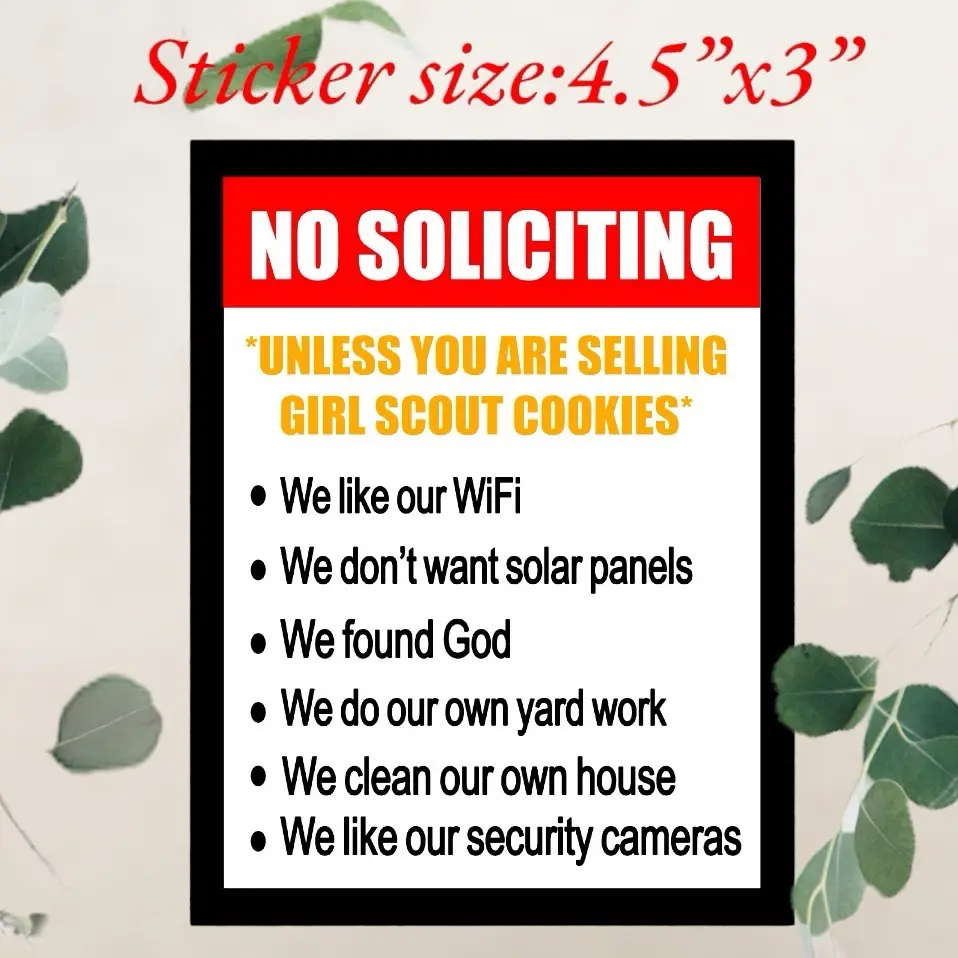 No soliciting vinyl sticker