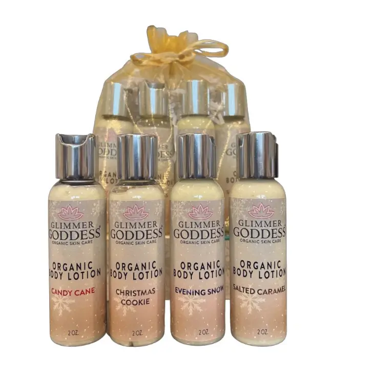 GLIMMER GODDESS ORGANIC SEASONAL BODY LOTION CHRISTMAS TRAVEL SIZE GIFT SET