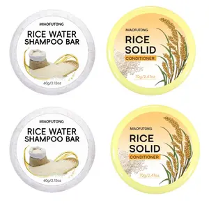 Rice Water Conditioner and Shampoo Soap Bar, 4 Counts/set Rice Water Hair Shampoo & Conditioner, Hair Care & Styling Product for Women & Men, Natural Shampoo, Daily Gentle Haircare