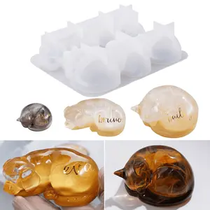 Pet Memorial Statue Resin Molds,3D Animal Epoxy Resin Molds for Preserving Pet Hairs & Ashes, Sleeping Dog and Cat Figurine Silicone Molds,Great for DIY Resin Pet Keepsakes, Pet Loss Gifts - LET'S RESIN
