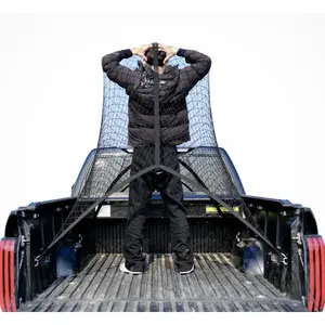 OYAGU Highly Elastic Cargo Net 4x4 to 8x8 Simple Truck Bed Mesh Organizer with 6 Durable Metal Carabiners for ATV SUV UTV Truck and Boat Use