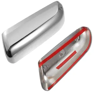 Triple Chrome Plated TOP HALF Stick-On Door Mirror Covers With Signal Lights Compatible with 2009-2014 F-150 F150