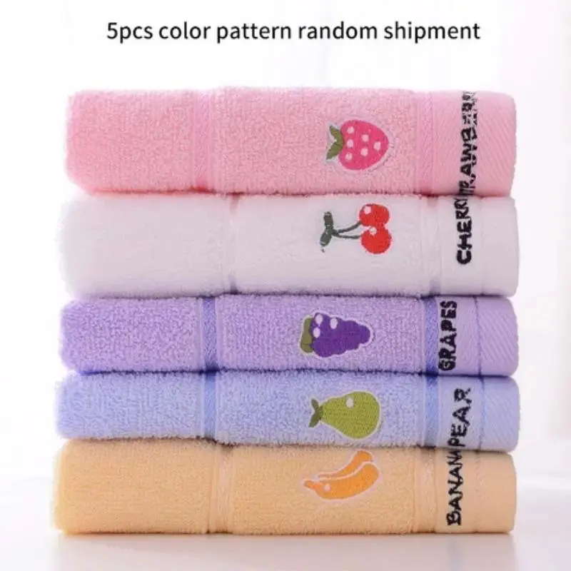 Cartoon Pattern Towel Set,  5 Counts/set  Soft Absorbent Bath Towel, Bathroom Accessories for Home Hotel Salon Dormitory, Super Absorbent Towel