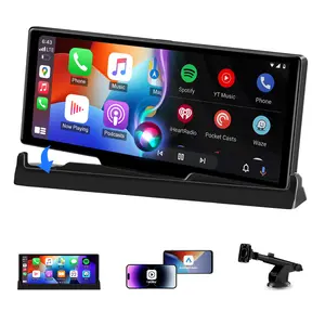 10.26" Carplay Screen for Car Apple Car Play Screen Android Auto Screen w GPS Navigation Voice Control Pantalla para Carros con Bluetooth FM AUX Mirror Link Unique Bracket