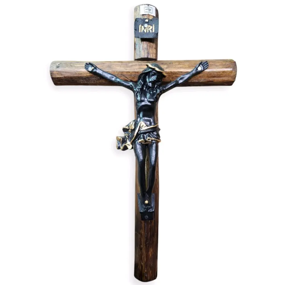 Cristo Tronco 15"-28" Inches Tall Black Brand New (Cruz de Madera y Resina) Jesus Religious Decor Crucifix Black Skirt Cristo Esquipulas Crucifijo Cross gift