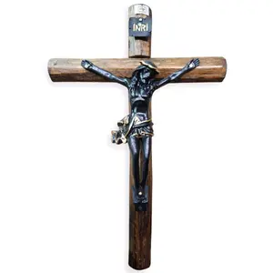 Cristo Tronco 15"-28" Inches Tall Black Brand New (Cruz de Madera y Resina) Jesus Religious Decor Crucifix Black Skirt Cristo Esquipulas Crucifijo Cross gift