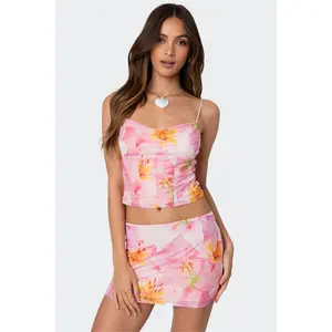 Stassi Cowl Neck Printed Corset