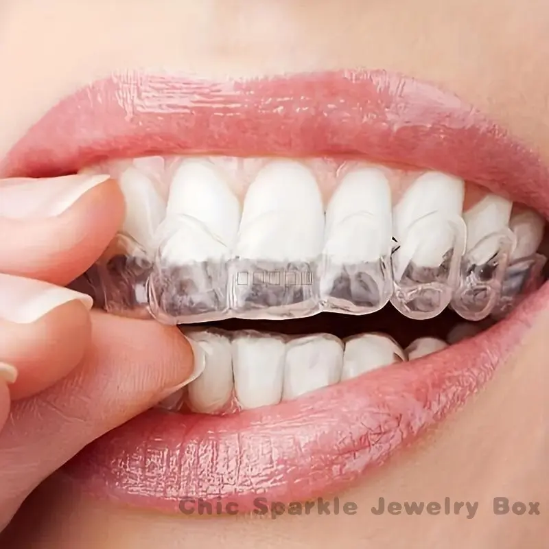 2pcs Translucent Silicone Teeth Grinding Guard - Costume Jewelry Body Accessory, Easy-to-Wear Secure-Fit, Protects Teeth, Brightening Smile for Valentine's, Christmas