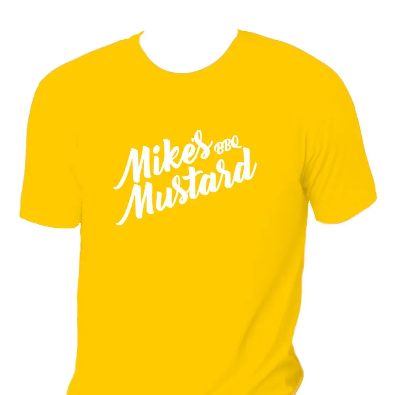 Mike's Mustard Logo T-shirt - Yellow or White Tshirt Menswear Man